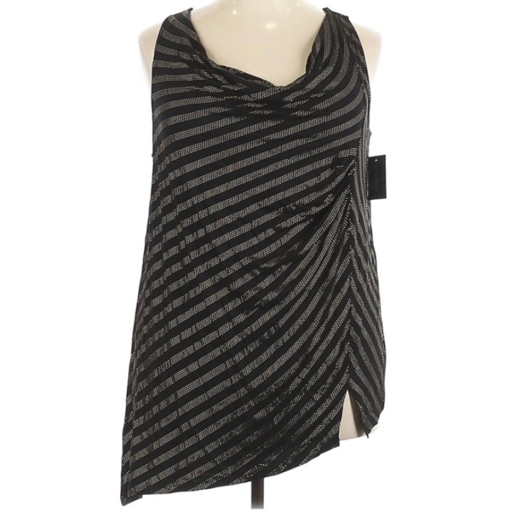 🆕 Lane Bryant gold stripe ruched asymmetrical top
